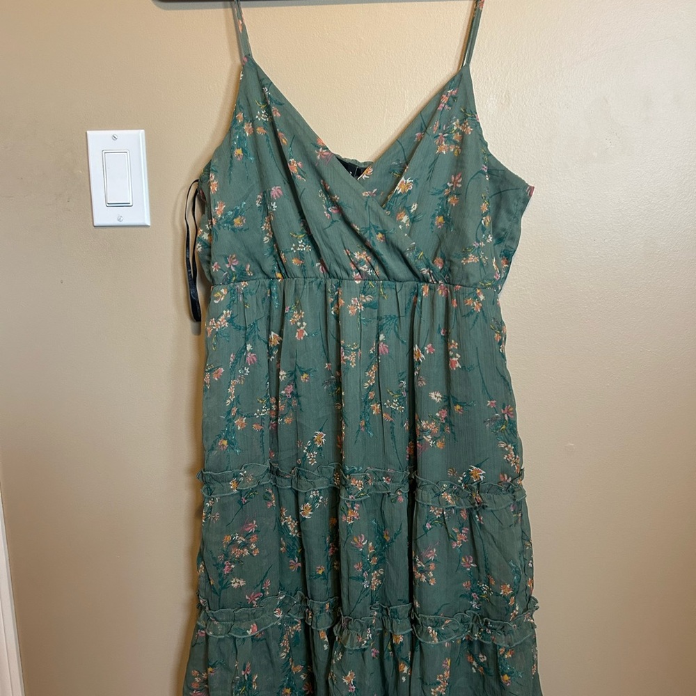 Vero Moda Green Floral Dress NWT